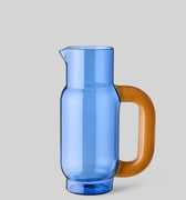 PITCHER, BLUE/MILKY AMBER