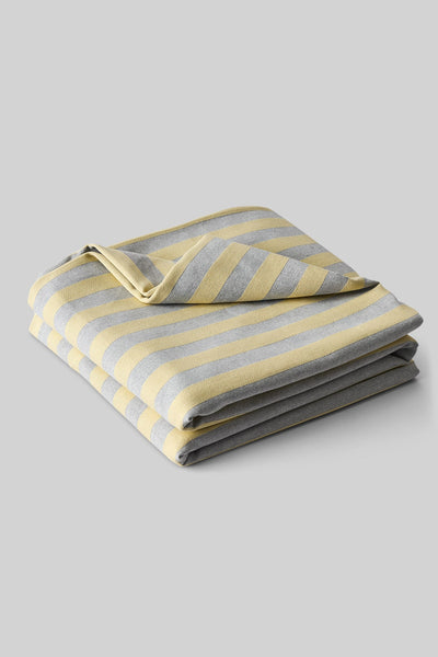 BED COVER, GREY/LIGHT YELLOW