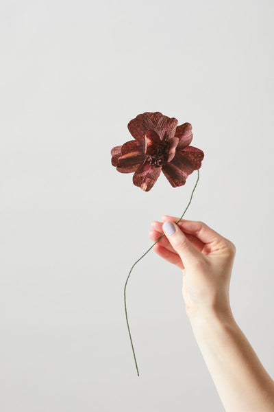 PAPER FLOWER, DAISY, BORDEAUX