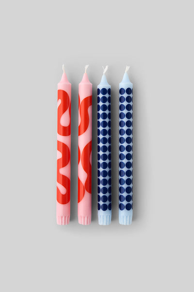 CANDLES, ROSE/LIGHT BLUE