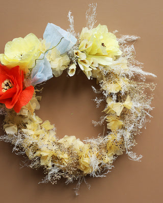 HÅRPYNT:LAV SELV BLOMSTERKRANS MED TØRREDE BLOMSTER