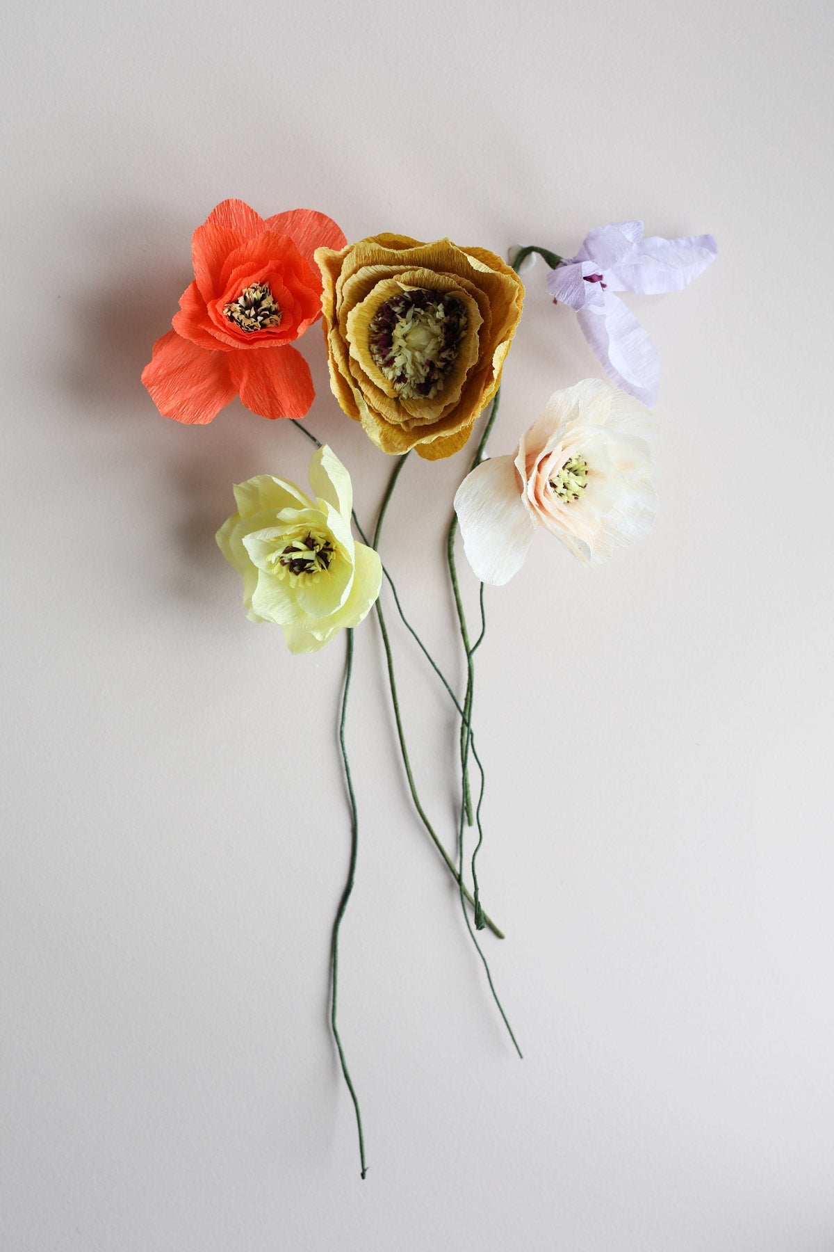 PAPER FLOWER BOUQUET, 5 PCS, SPRING5