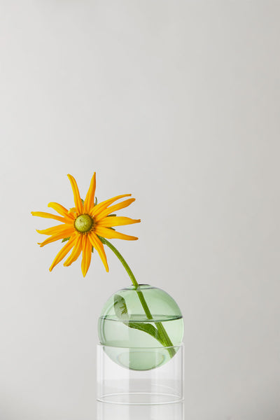 STANDING FLOWER BUBBLE, LOW TUBE, GREEN