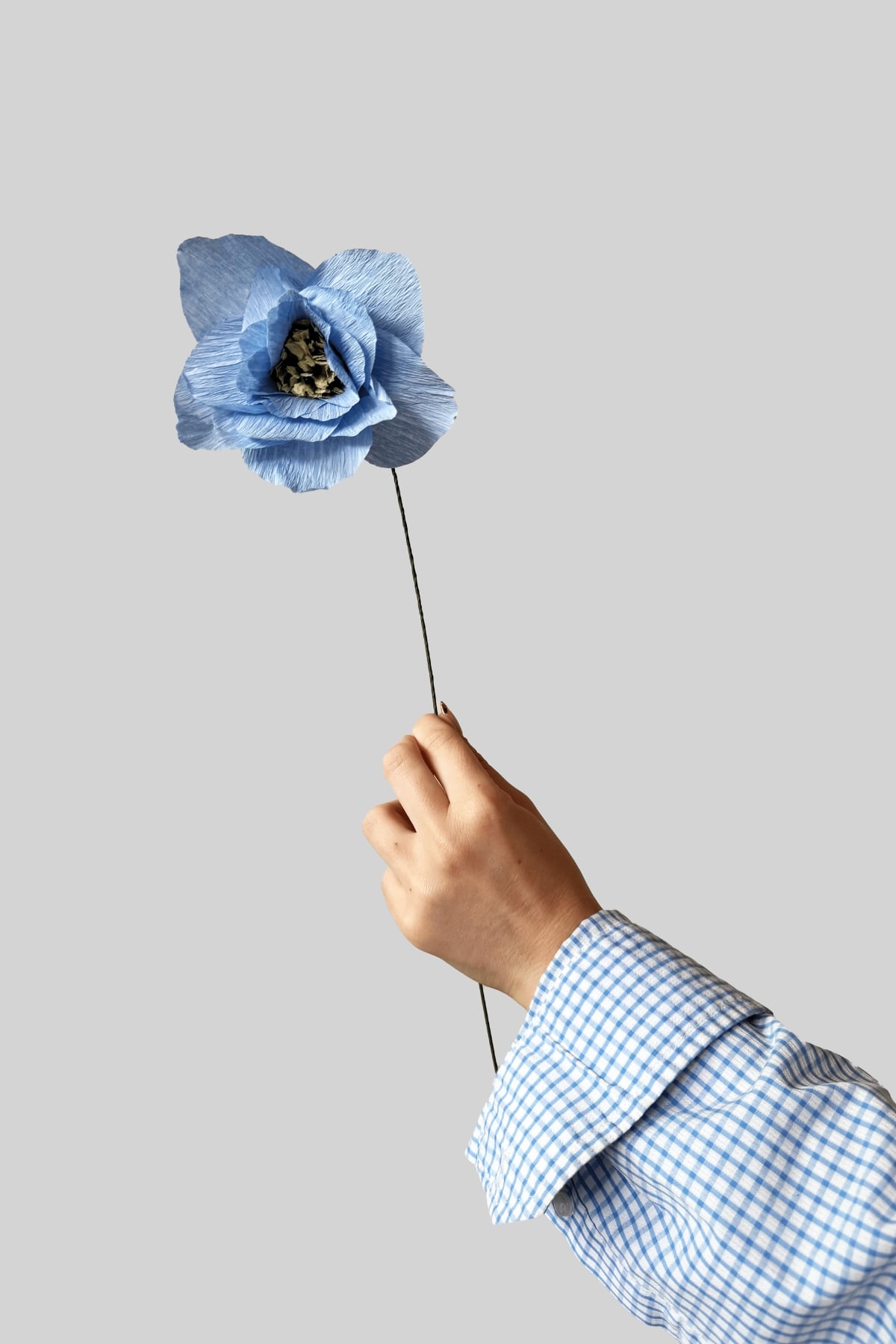PAPER FLOWER, POPPY, LIGHT BLUE