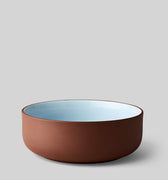 CLAYWARE, BRUNCH BOWL, 2 PCS, TERRACOTTA/BLUE