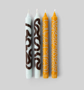 CANDLES, MINT/OCHRE
