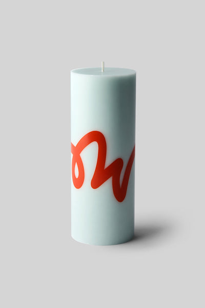 PILLAR CANDLE, MINT/RED