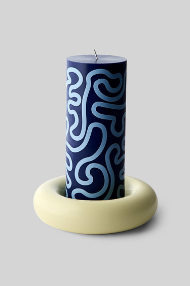 BOB CANDLE HOLDER, LARGE, YELLOW