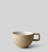 CLAYWARE, COFFEE CUP, 2 PCS, SAND/GREY