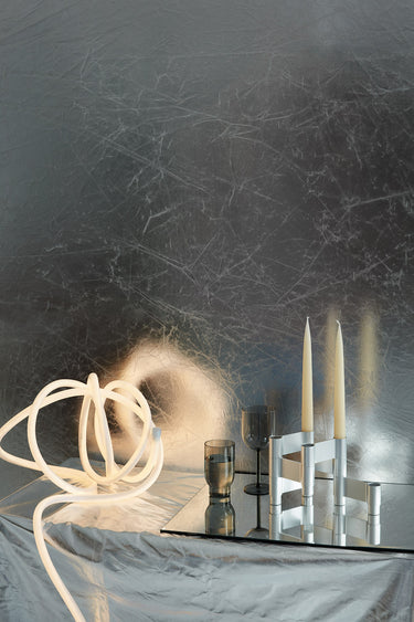 LINK, CANDLE HOLDER, MATT ALUMINIUM