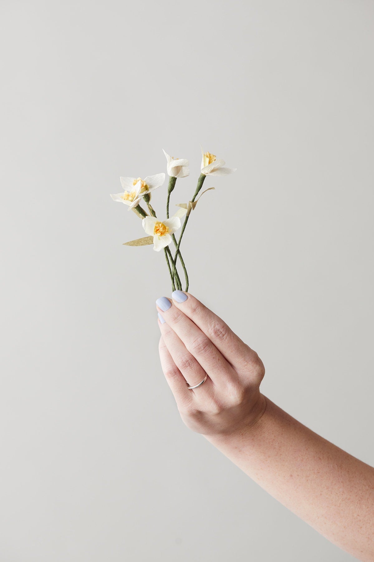 PAPER FLOWER, SNOWDROP X 5, WHITE