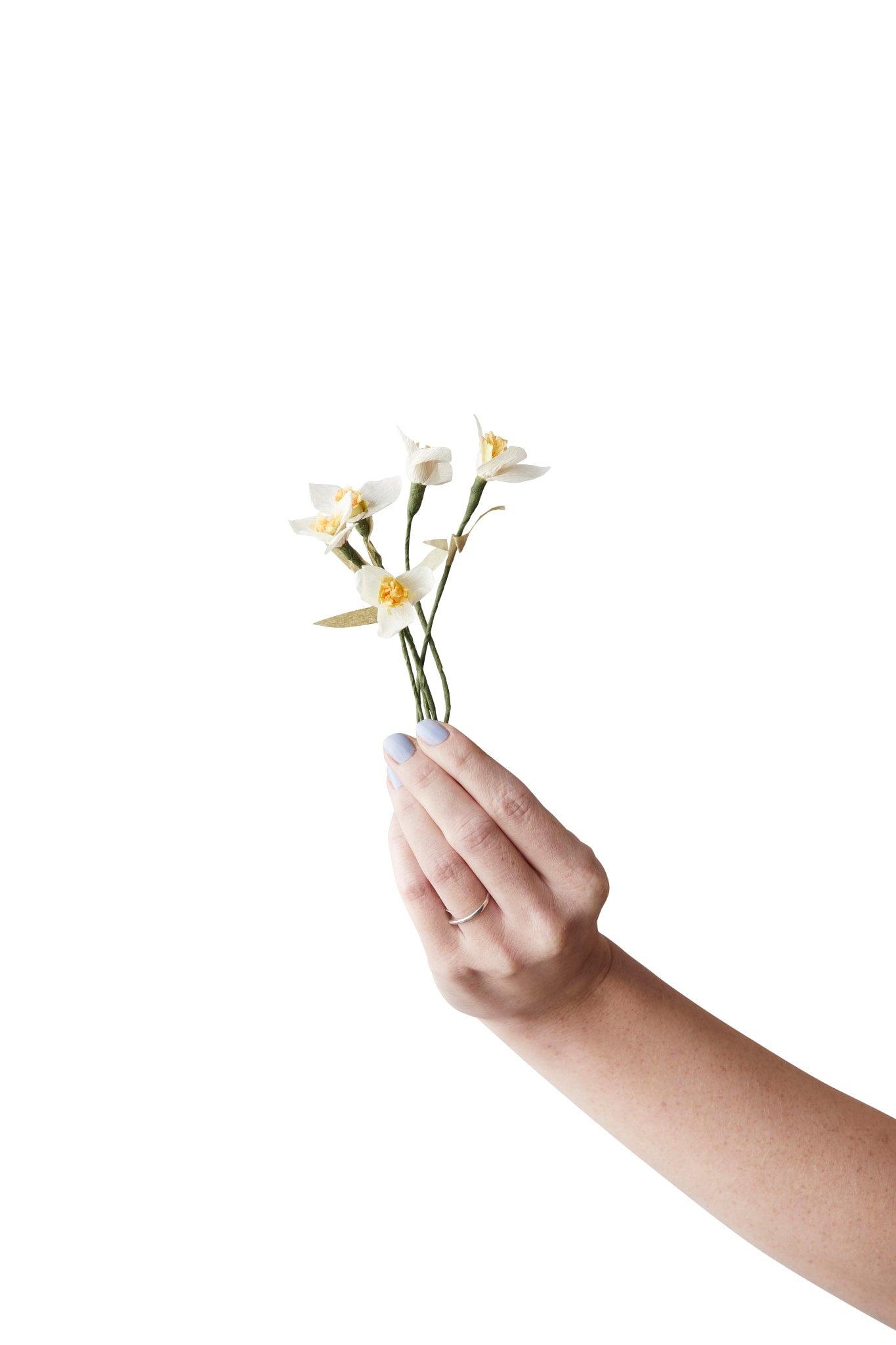 PAPER FLOWER, SNOWDROP X 5, WHITE