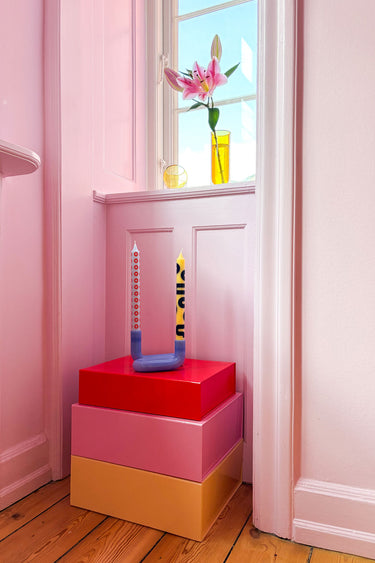 CANDLES, YELLOW/BLUE