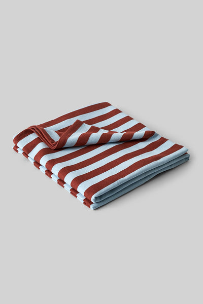 THROW, TERRACOTTA/LIGHT BLUE