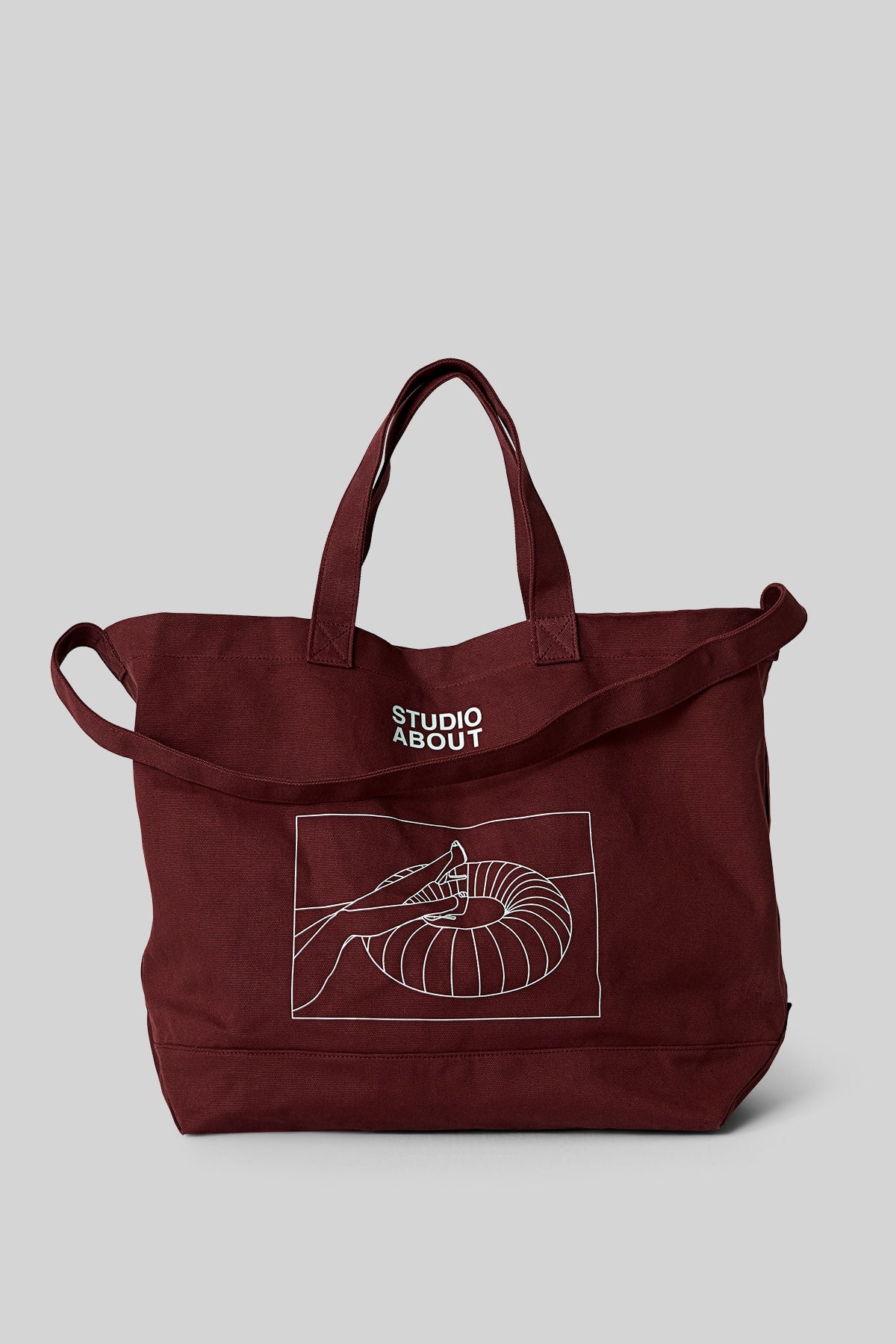 TOTE BAG, BORDEAUX/MINT