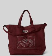 TOTE BAG, BORDEAUX/MINT