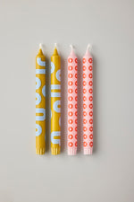 CANDLES,OCHRE/ROSE